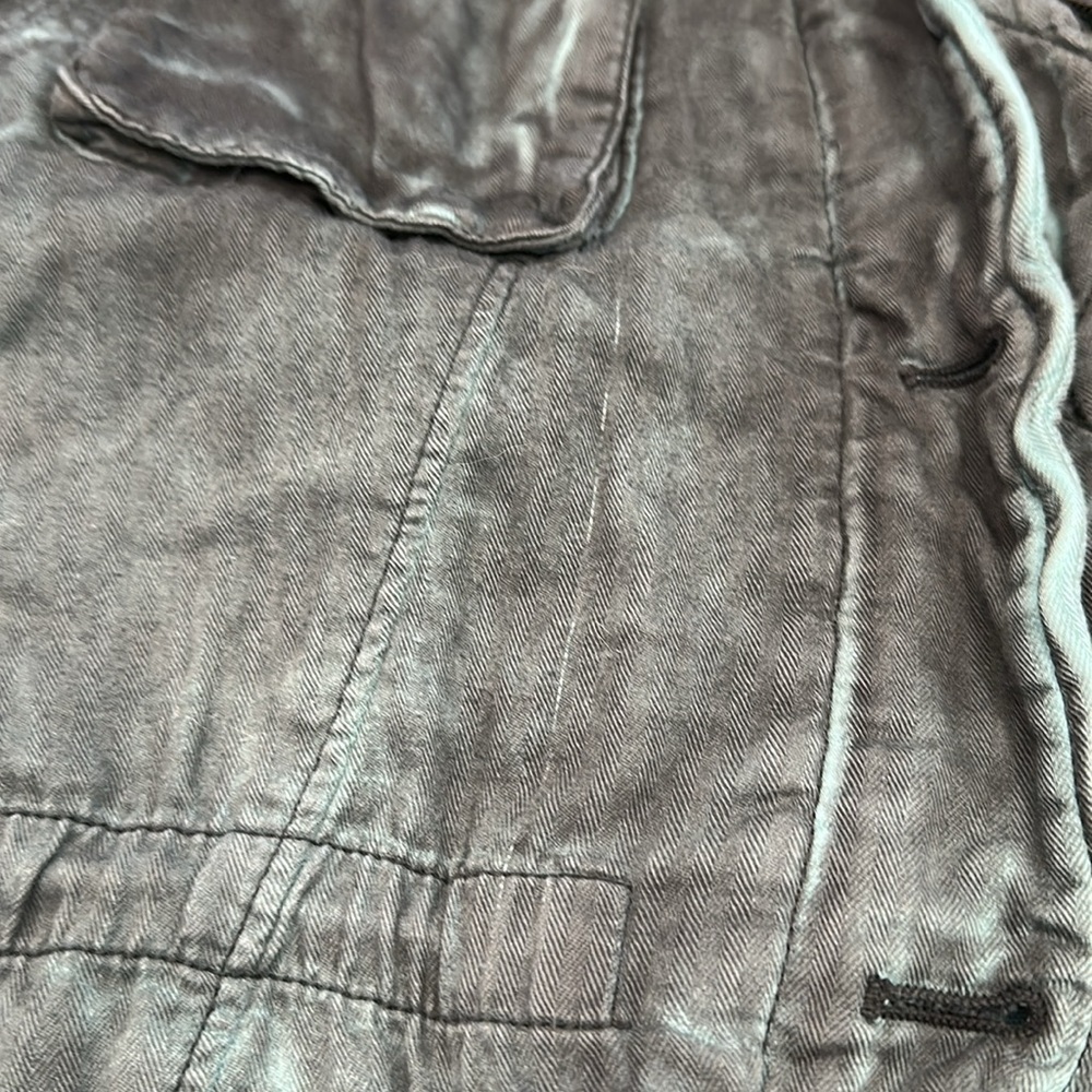 Free People Double Cloth Military Jacket Blue size XS 100% Cotton - Picture 6 of 14